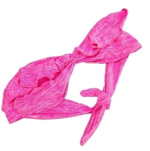 New Tyler Rose Swimwear Heartbreaker Pink Bandeau Swim Top Ruffle sz 1 XS